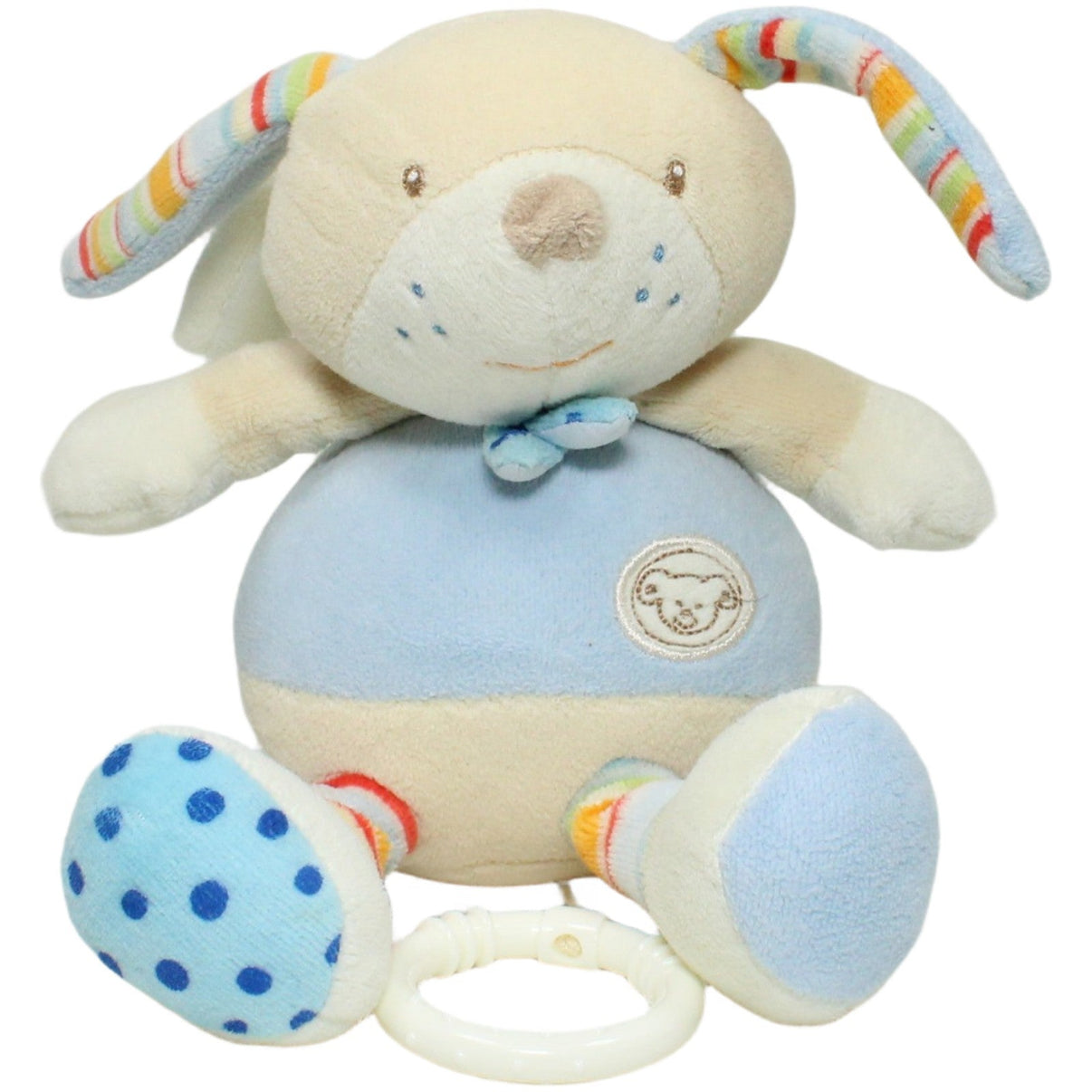 123000025232 Unbekannt Süßer Hund Spieluhr Kumpel Leo 20cm Beige Blau