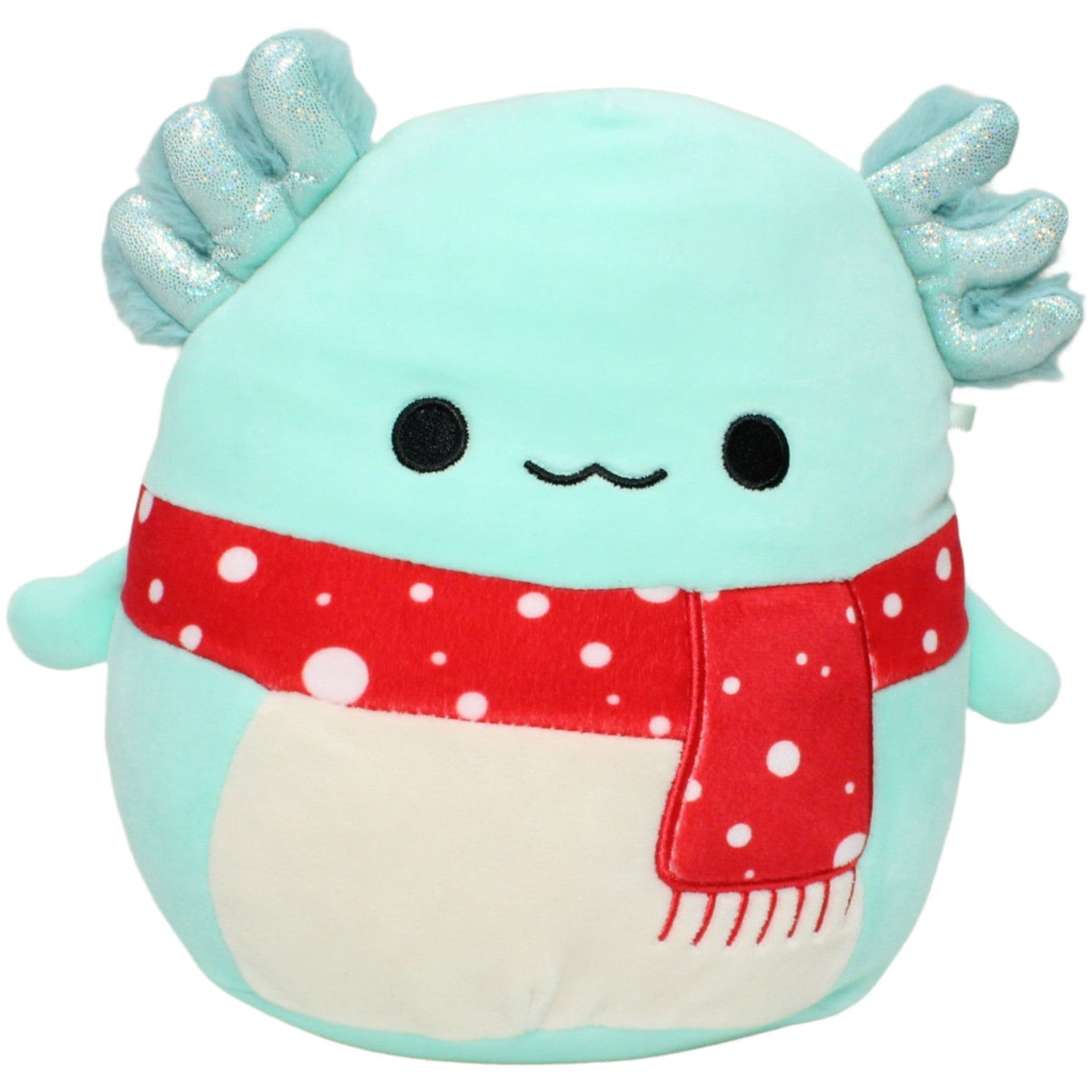 123000025242 Jazwares Squishmallows, Richie der blaugrüne Axolotl mit rot gepunktetem Schal Kuscheltier Kumpel Leo 20cm Axolotl Blau