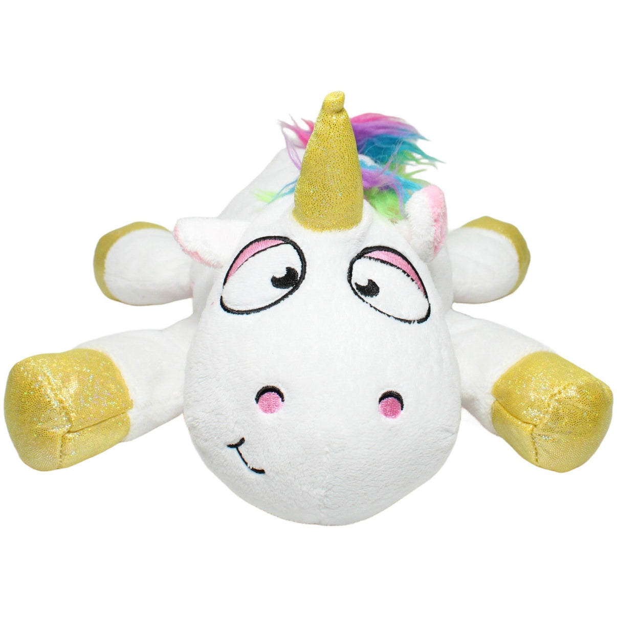 123000025244 Landahl & Baumann Weißes Einhorn mit goldenem Horn & Hufen, liegend Kuscheltier Kumpel Leo 30cm ebay-stofftiere Einhorn