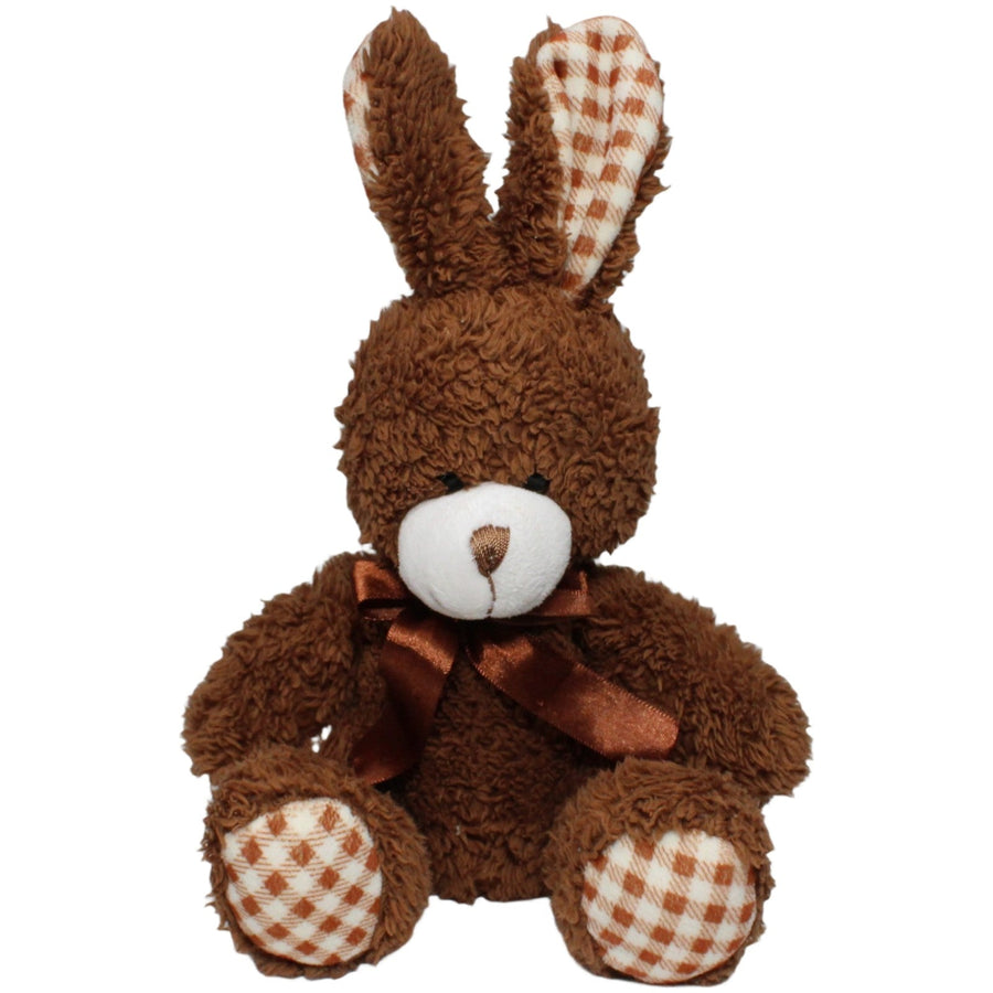 Brauner Hase mit Schleife, sitzend