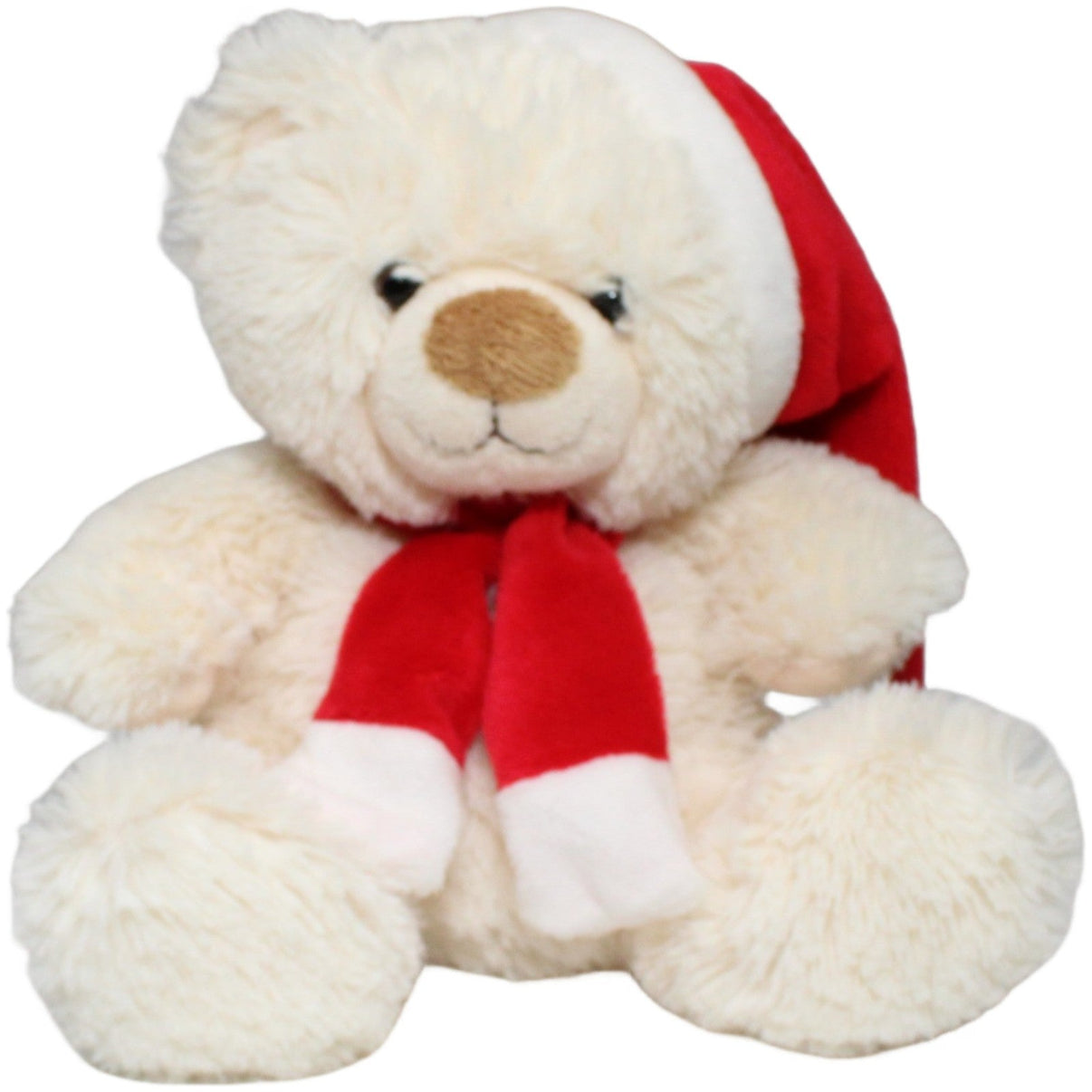 123000025440 Kaufhof Trading Weißer Bär mit roter Mütze und Schal, sitzend Kuscheltier Kumpel Leo 20cm ebay-stofftiere Gebraucht