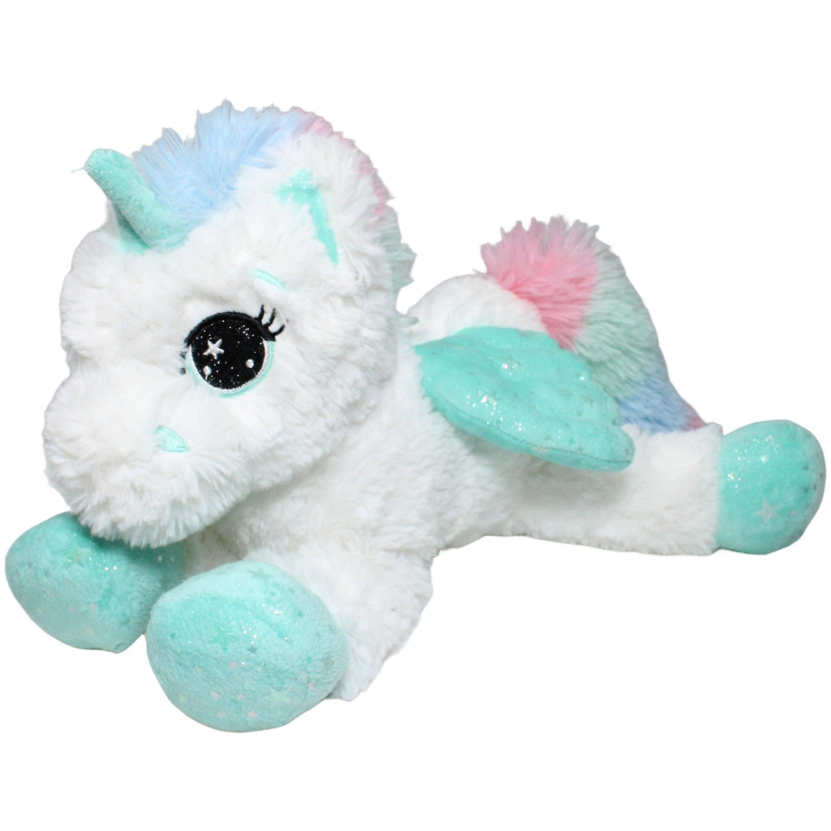 123000025463 FLOTI Flos Toys, XL Einhorn mit türkisen Flügeln Kuscheltier Kumpel Leo 40cm Alihorn Blau