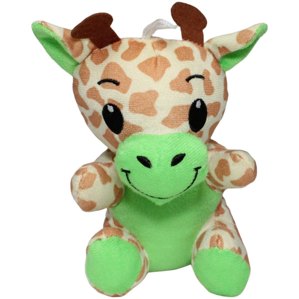 Süße Giraffe mit grünem Bauch, sitzend