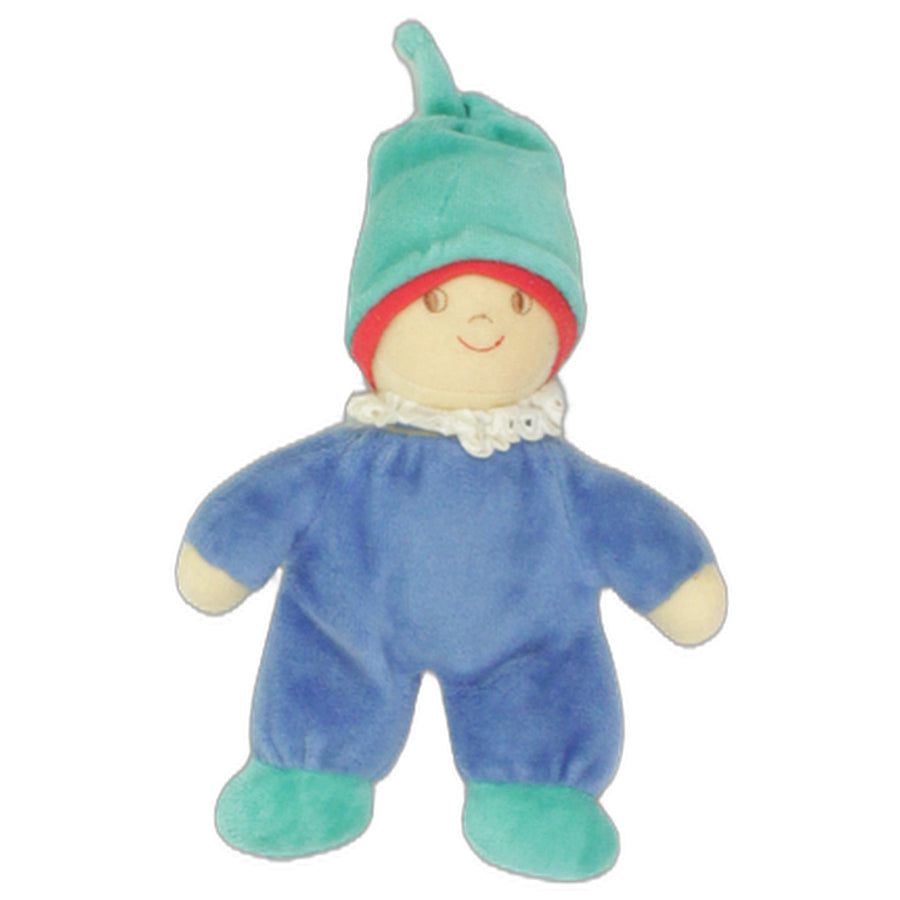 Süßer blauer Wichtel mit Rassel