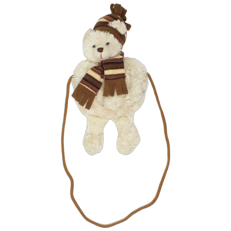 Süßer Teddybär mit Schal und Mütze