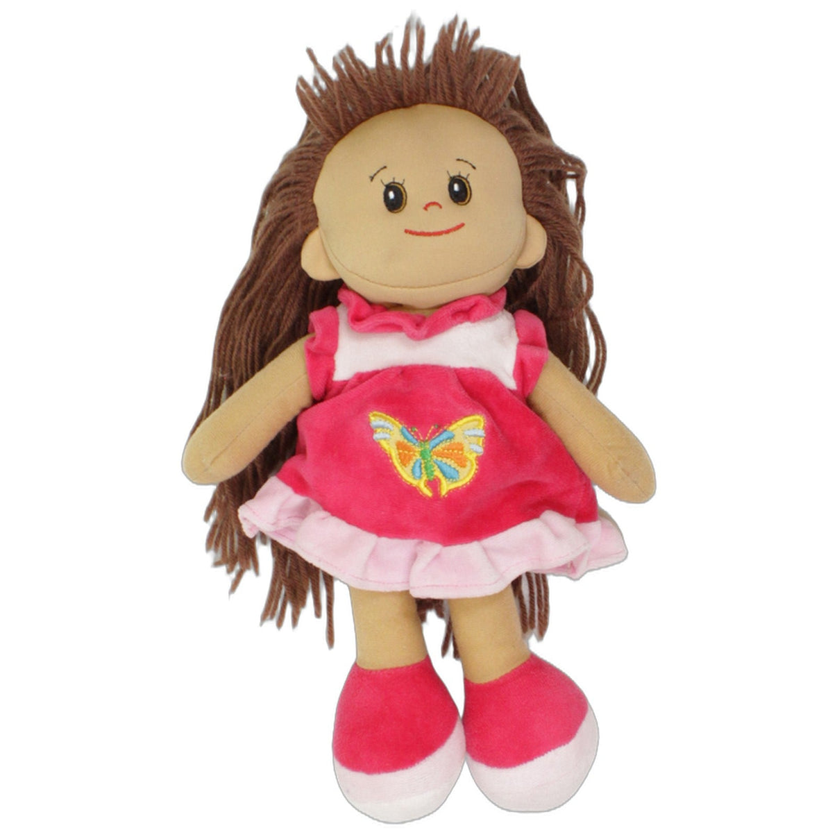 123000025618 Heunec Poupetta, Mädchen mit braunen Haaren & Schmetterlingskleid Puppe Kumpel Leo 34cm Braun ebay-stofftiere
