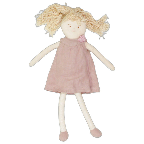 Süße Puppe mit blondem Zopf