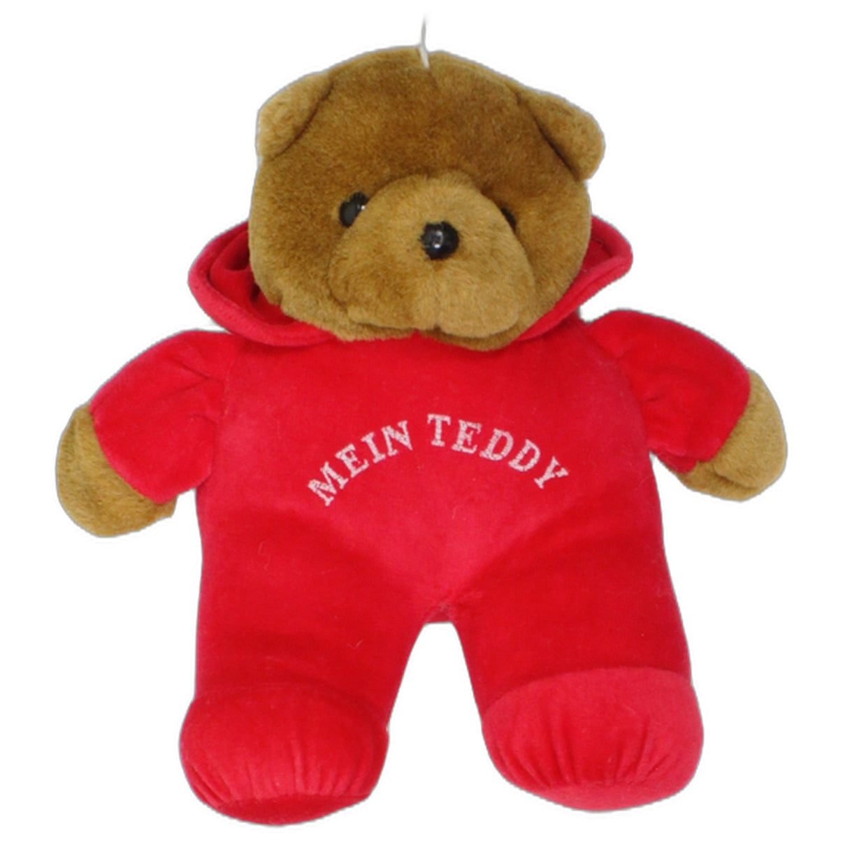 123000025696 Heunec Brauner Teddy mit rotem Kapuzen-Anzug "MEIN TEDDY" Kuscheltier Kumpel Leo 24cm Braun ebay-stofftiere