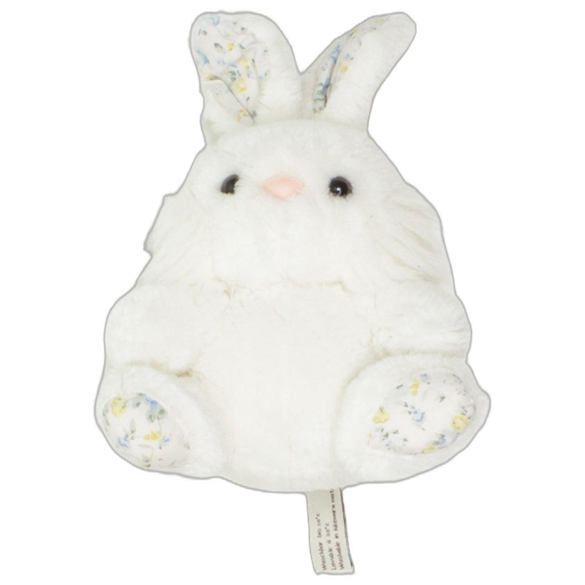 123000025724 Heunec Weißer Hase mit Blumenmuster an den Ohren und Füßen Kuscheltier Kumpel Leo 23cm Blau ebay-stofftiere
