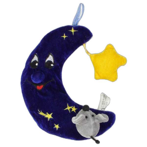Dunkelblauer Mond mit Maus und Stern