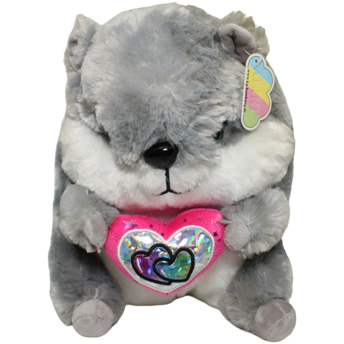 123000025896 Krüger & Gregoriades Grauer Hamster mit Herz Kuscheltier Kumpel Leo 29cm ebay-20-stofftiere Gebraucht