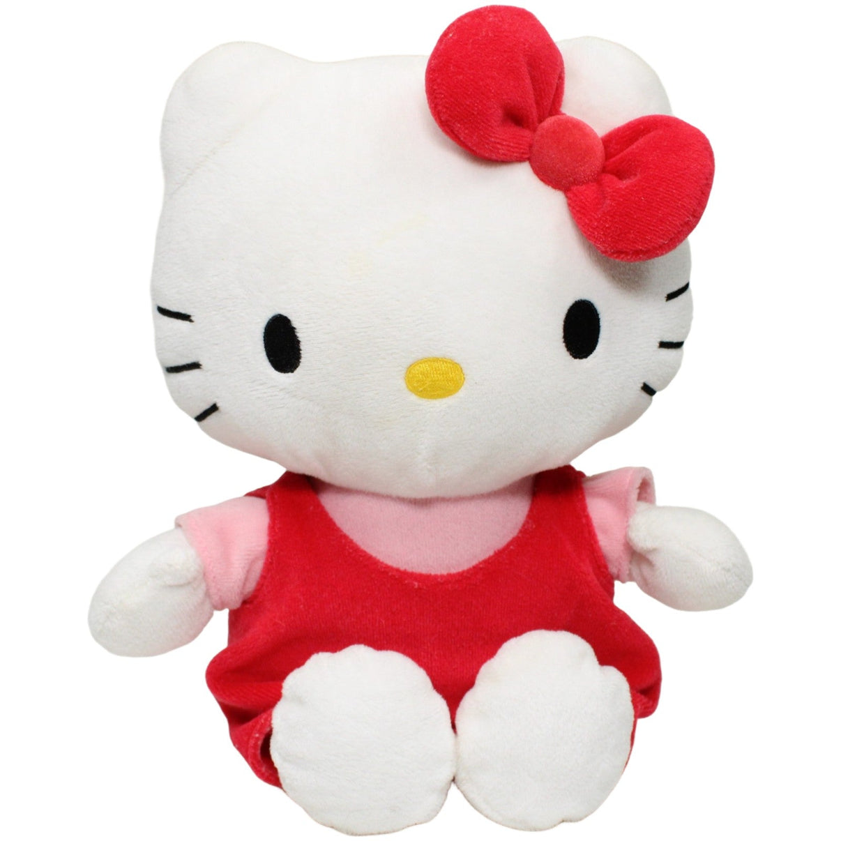 123000025912 Unbekannt Hello Kitty im roten Overall Kuscheltier Kumpel Leo 28cm Charakter ebay-stofftiere