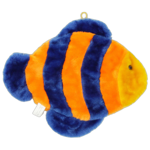 Großer blau-orange gestreifter Fisch, flach