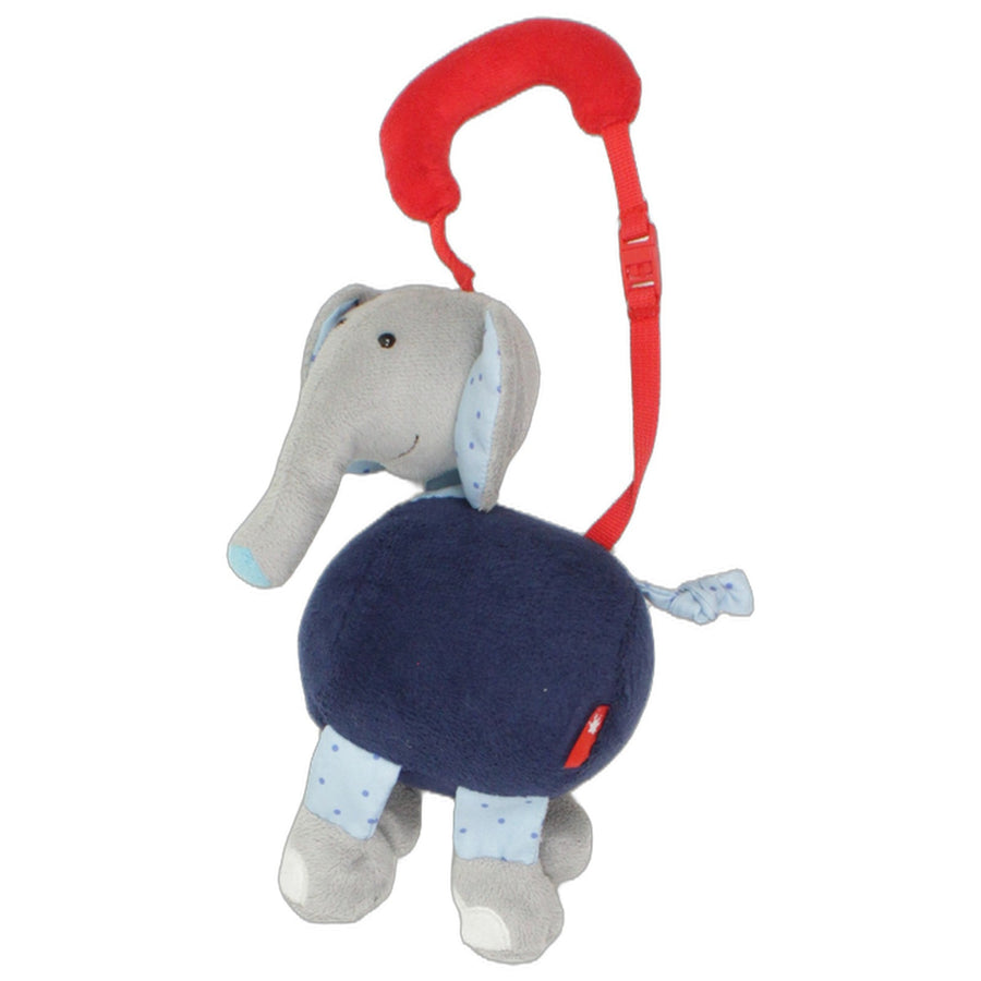 Grauer Elefant mit rotem Griff