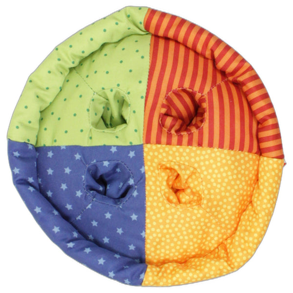 Buntes Kissen mit 4 Löchern