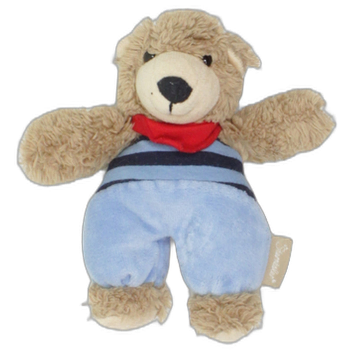 123000025976 Sterntaler Teddybär, blau-braun Spielfigur mit Rassel Kumpel Leo 15cm Baby & Kleinkind Beige