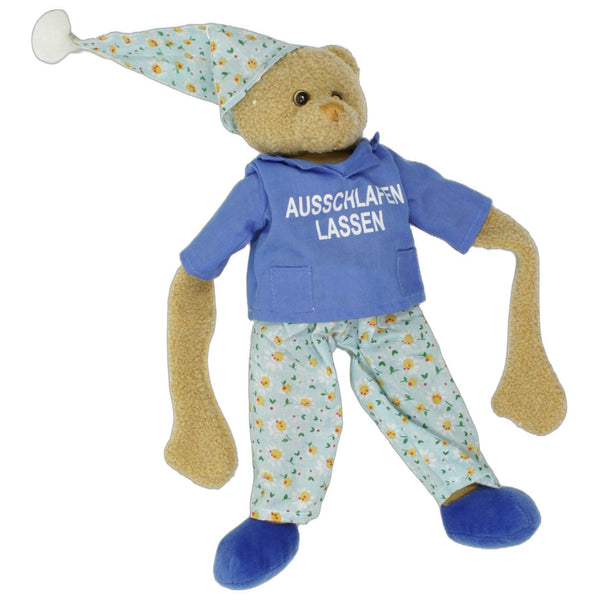 Teddybär im Schlafanzug "Ausschlafen lassen/ Bitte wecken"