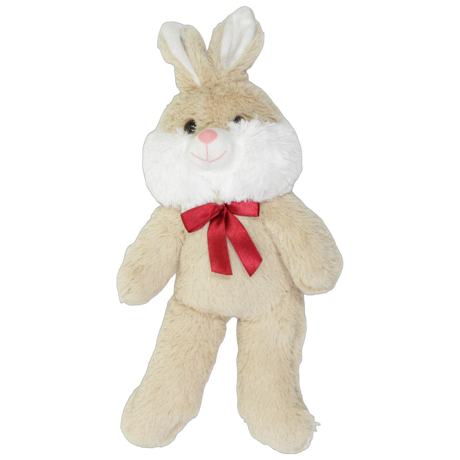 Beiger Schlenker-Hase mit roter Schleife
