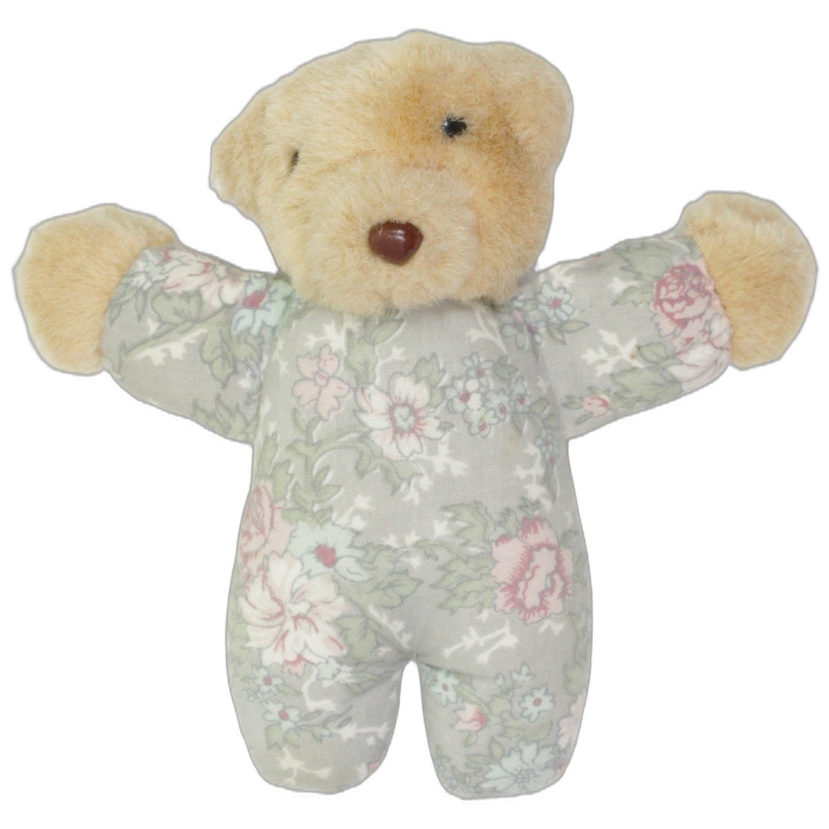 123000026051 Unbekannt Süßer kleiner Teddy mit Blumenmuster Kuscheltier Kumpel Leo 13cm Beige ebay-stofftiere