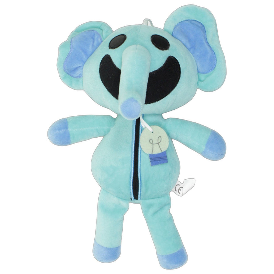 Türkiser Elefant mit Glühbirne