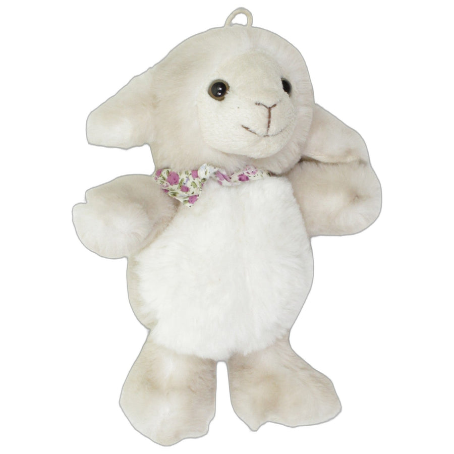 Weiches Schaf mit lila Blumenmuster