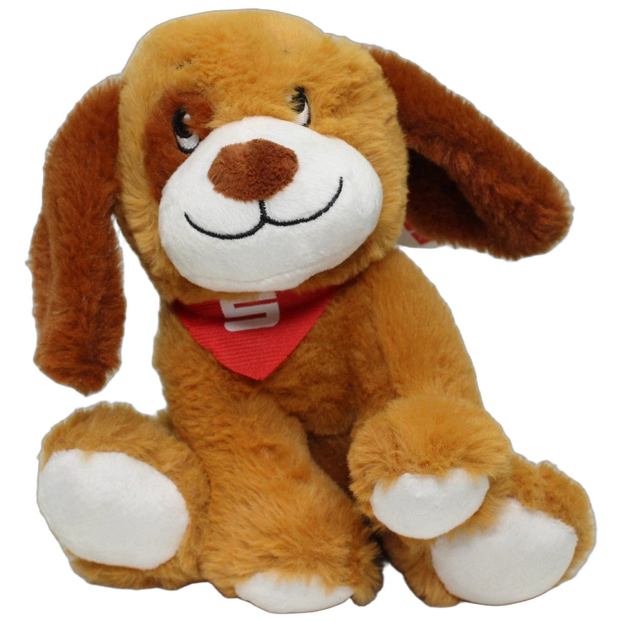 Sparkasse, brauner Hund mit rotem Halstuch