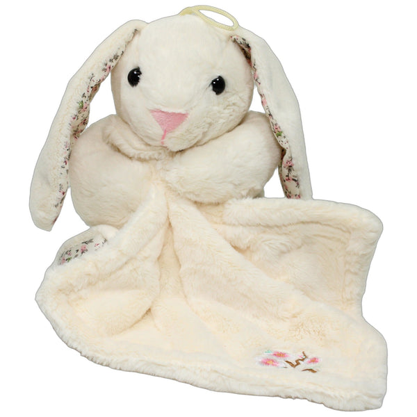 Süßer Hase mit Blumen-Ohren und Schmusetuch
