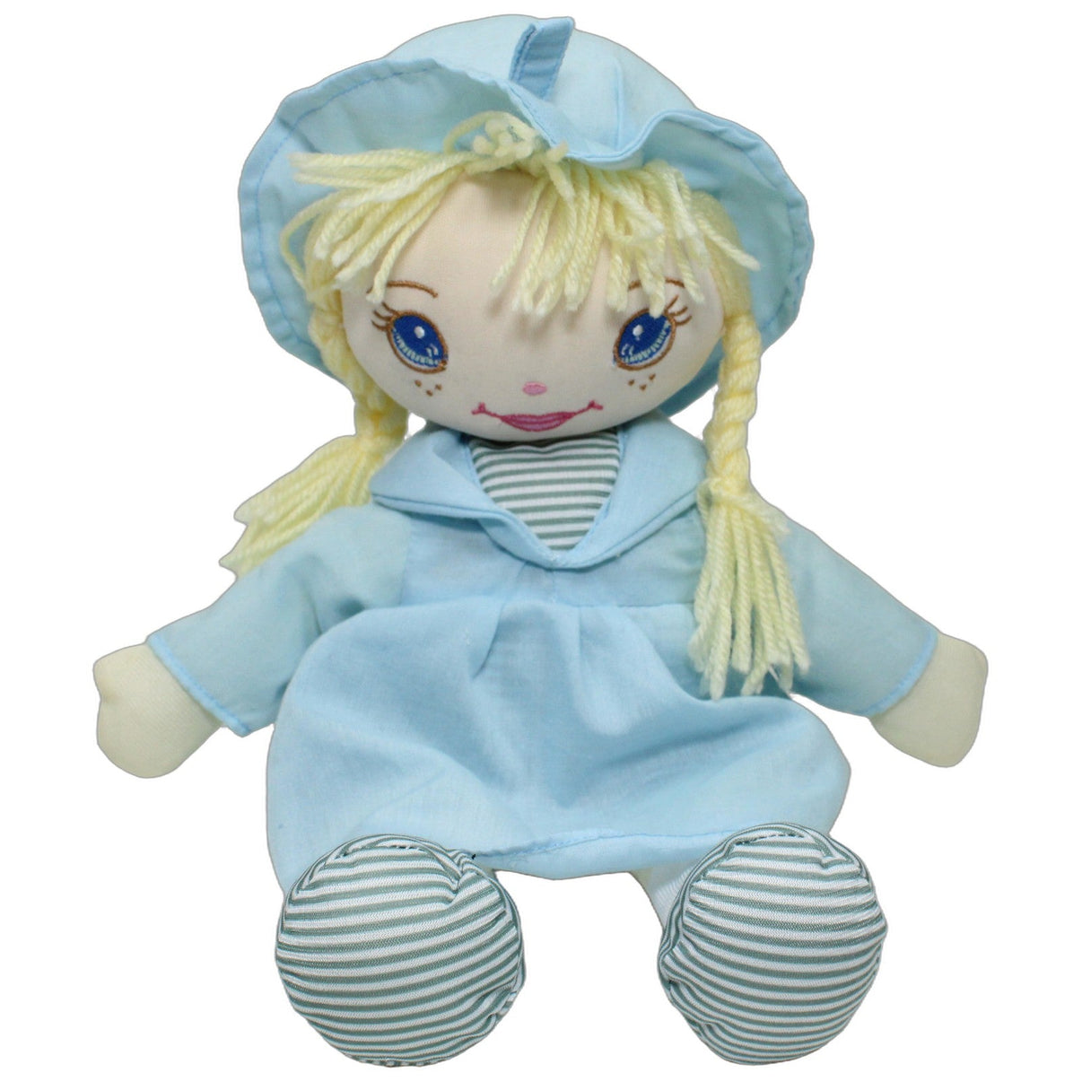 123000026172 Landahl & Baumann Große blonde Puppe mit blauem Kleid Plüschfigur Kumpel Leo 35cm Beige Blau