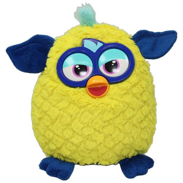 Gelber Furby mit blauen Ohren