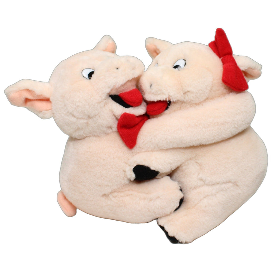 Zwei sich umarmende Schweine