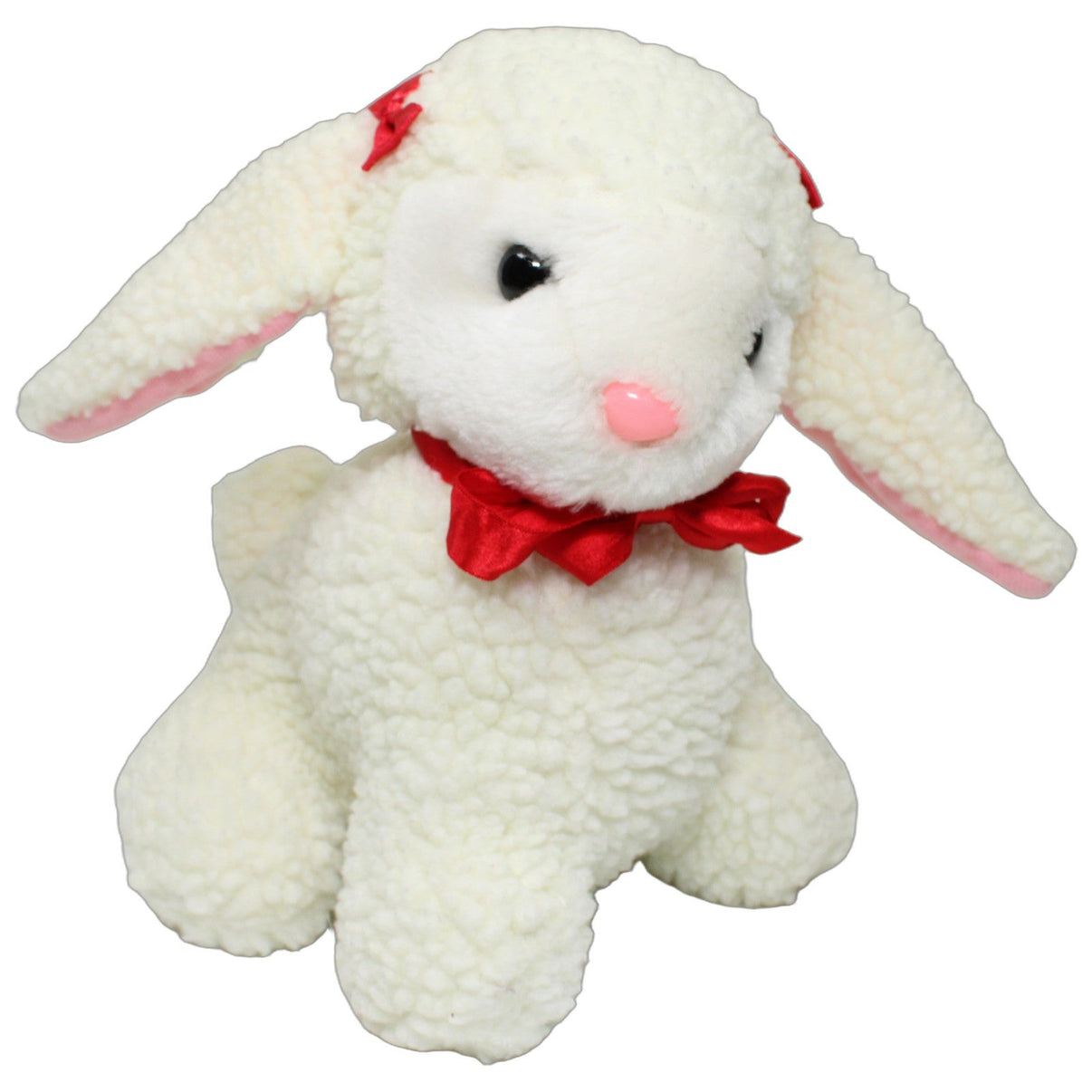123000026265 Seneca Süßes Schaf mit roten Schleifen Kuscheltier Kumpel Leo 25cm ebay-20-stofftiere Gebraucht