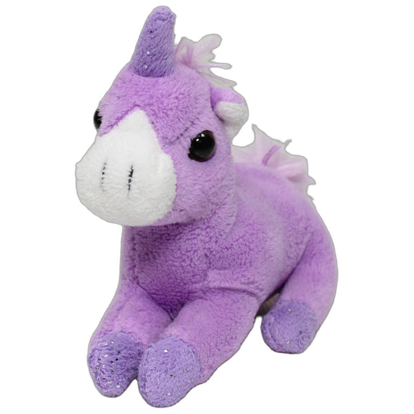 Kleines lila Einhorn, sitzend