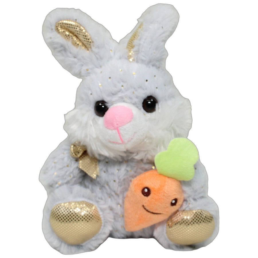 Grau-goldener Hase mit Karotte