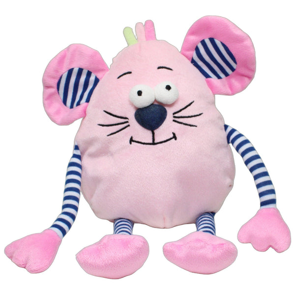 Sparkasse, rosa Schlenker-Maus mit blauen Streifen