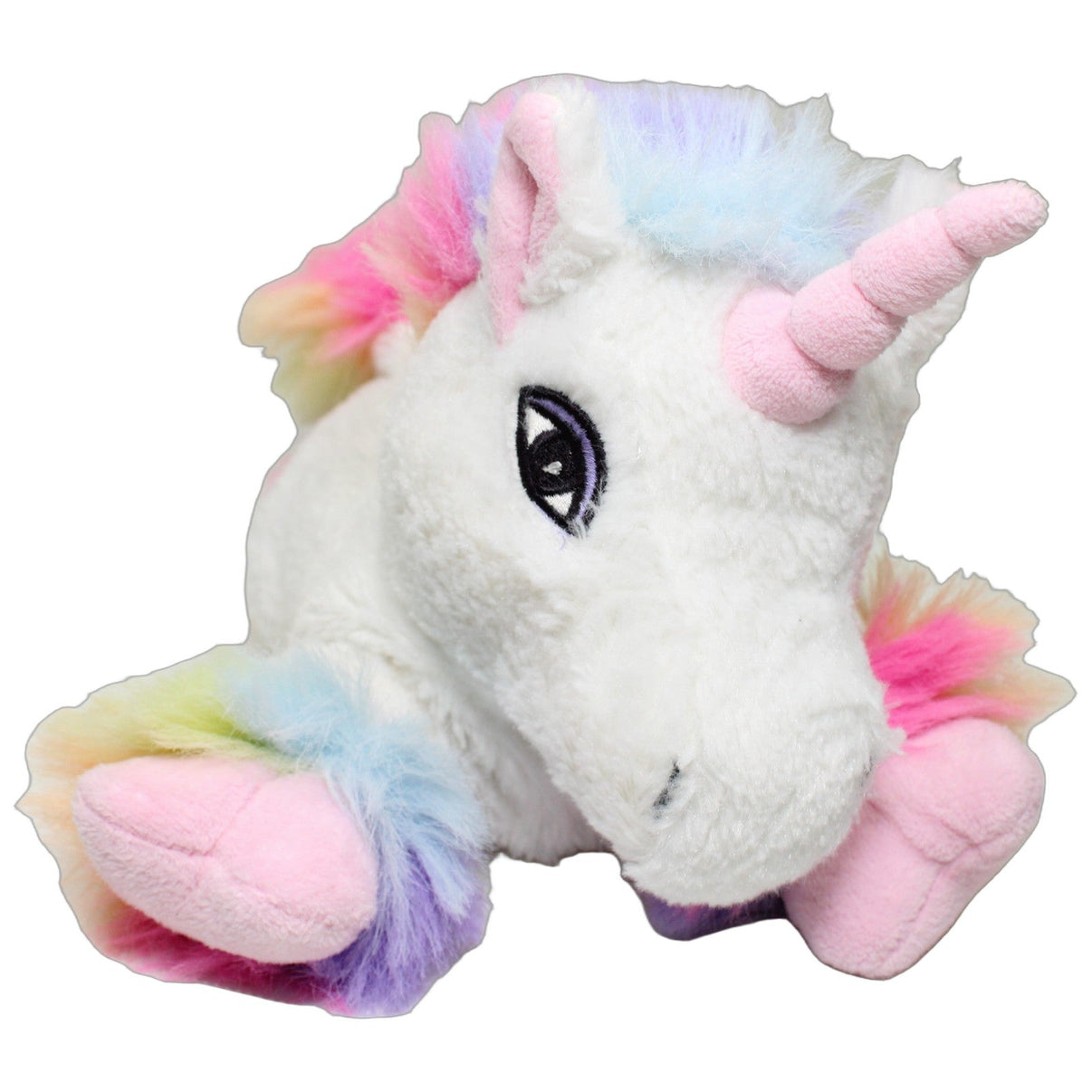 123000026343 Habibi Plush Weißes Einhorn mit Regenbogenmähne Wärmekissen mit Bezug Kumpel Leo 29cm ebay-20-stofftiere Einhorn
