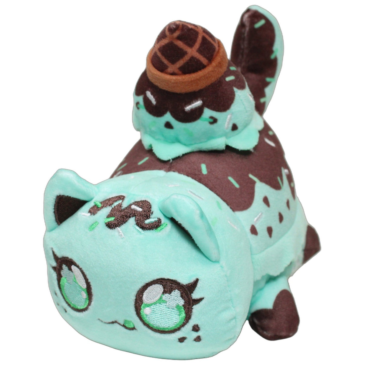 123000026461 Unbekannt Aphmau MeeMeows, Mint Chip Katze Kuscheltier Kumpel Leo 15cm Blau Braun