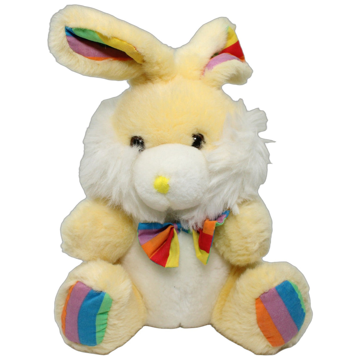 123000026462 A. Haberkorn Süßer gelber Hase mit bunt gestreiften Ohren & Füßen Kuscheltier Kumpel Leo 23cm ebay-stofftiere Gebraucht