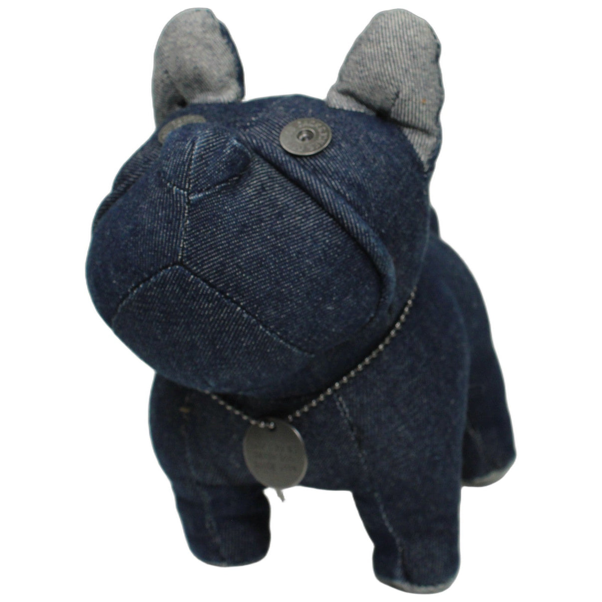 123000026465 BESTSELLER A/S Jack & Jones, Denim Dog Französische Bulldogge mit Erkennungsmarke Kuscheltier Kumpel Leo 25cm Blau ebay-20-stofftiere