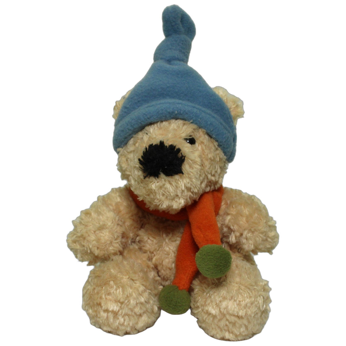 123000026588 NICI Beiger Bär mit blauer Mütze & orangem Schal Kuscheltier Kumpel Leo 18cm Beige Blau