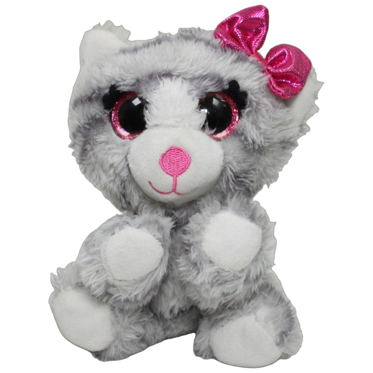 123000026641 Happy People Süßes graues Kätzchen mit Schleife Kuscheltier Kumpel Leo 17cm ebay-stofftiere Gebraucht