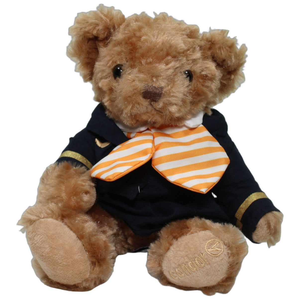 123000026657 NNP Hanse Conder, sitzender Stewardess-Teddybär Kuscheltier Kumpel Leo 24cm Blau Braun