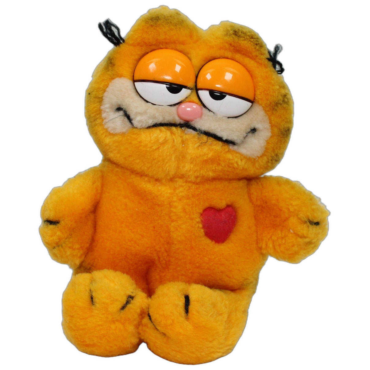 123000026663 United Feature Syndicate Garfield mit Herz, klein Kuscheltier Kumpel Leo 18cm 1981 _Vintage_