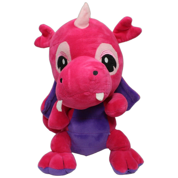 Flos Toys, großer pinker Drache mit lila Bauch