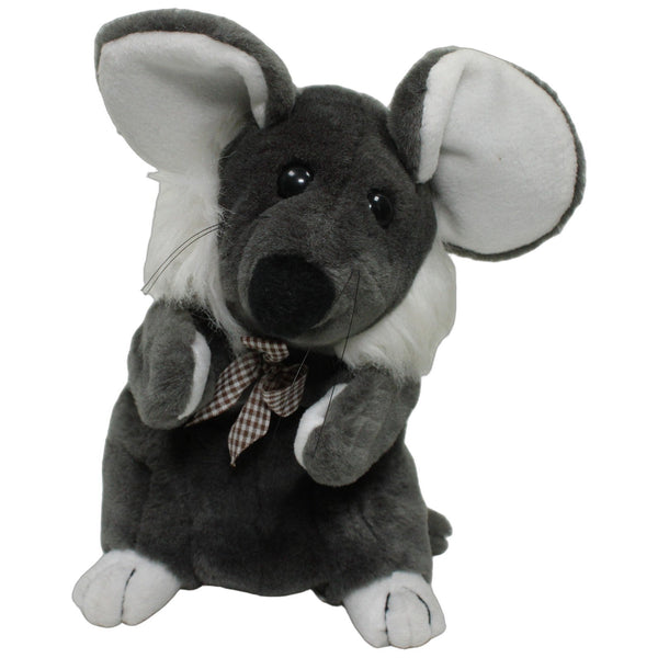Graue Maus mit karierter Schleife