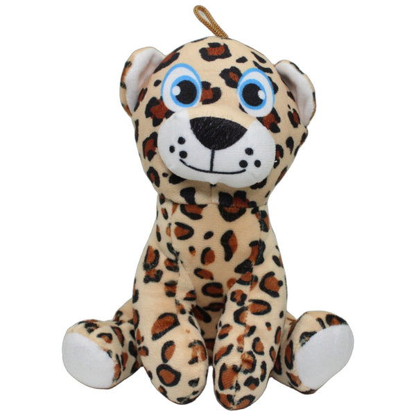 Süßer Leopard mit blauen Augen, sitzend