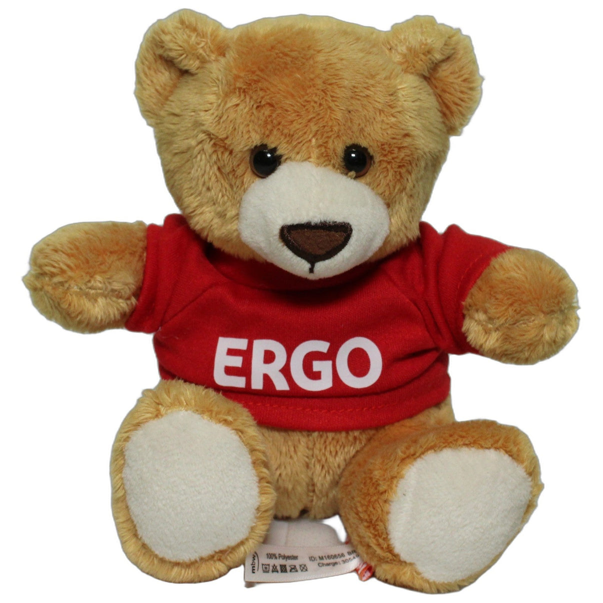 123000026720 mbw Vertriebsges. mbH Minifeet, kleiner Teddy mit "ERGO" Shirt Kuscheltier Kumpel Leo 15cm Beige ebay-stofftiere
