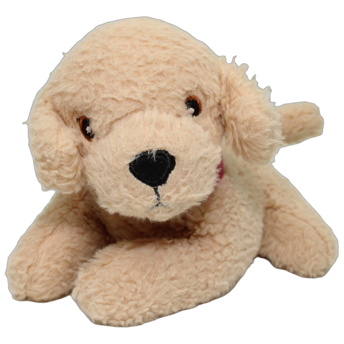 123000026794 T.T. International Beiger Hund mit pinkem Halsband, liegend Kuscheltier Kumpel Leo 20cm Beige ebay-stofftiere
