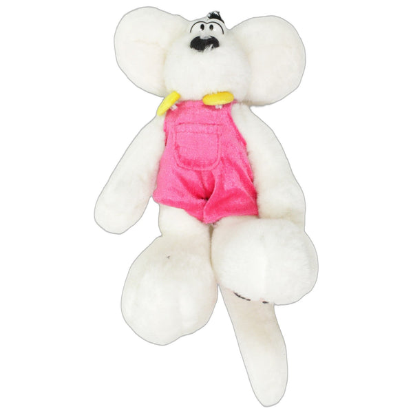 Weiße Diddl-Maus in pinker Latzhose, klein