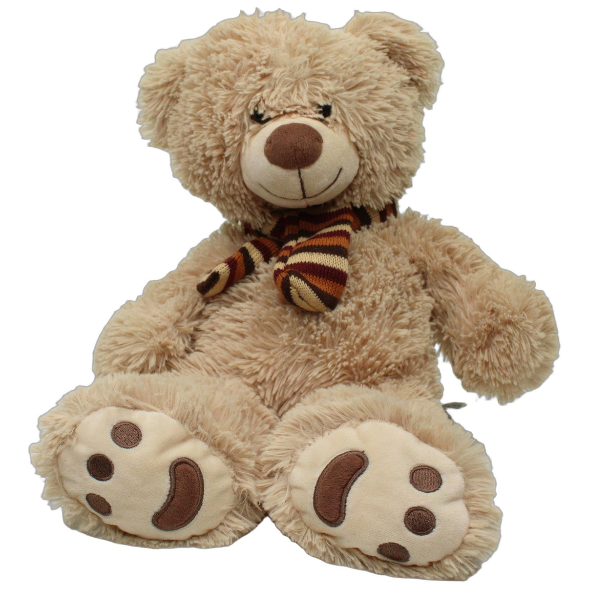 123000026993 Besttoy XL Teddybär mit gestreiftem Schal Kuscheltier Kumpel Leo 43cm Beige Braun