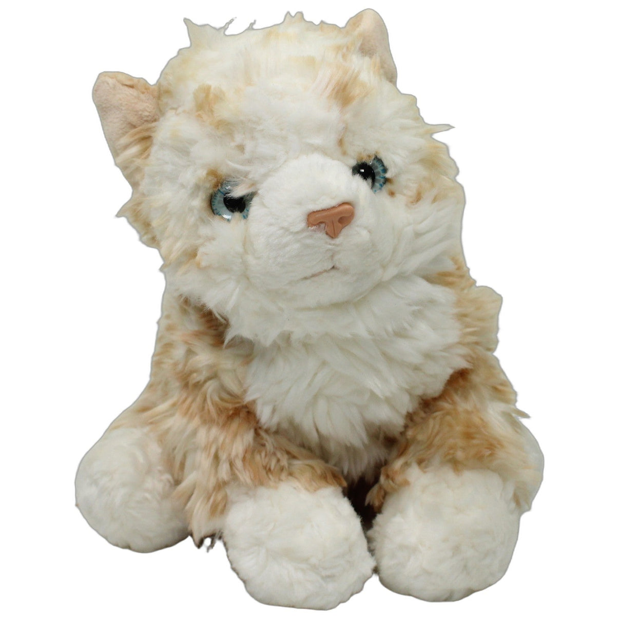 123000027012 Keel Toys Hellgestreifte Zottel-Katze mit blauen Augen Kuscheltier Kumpel Leo 24cm Beige ebay-stofftiere